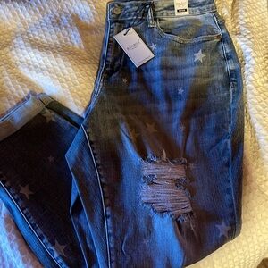 Judy Blue mid rise star, pants, distressed